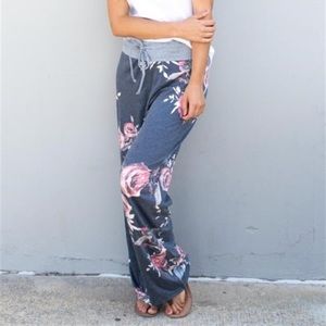 NWOT Wide Leg Floral Lounge Pants